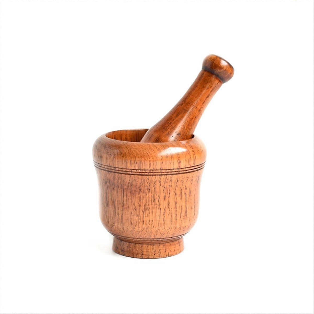 Mörser- Und Stößelset Aus Holz, Bestehend Aus Mörser, Stößel Und Mahlschale