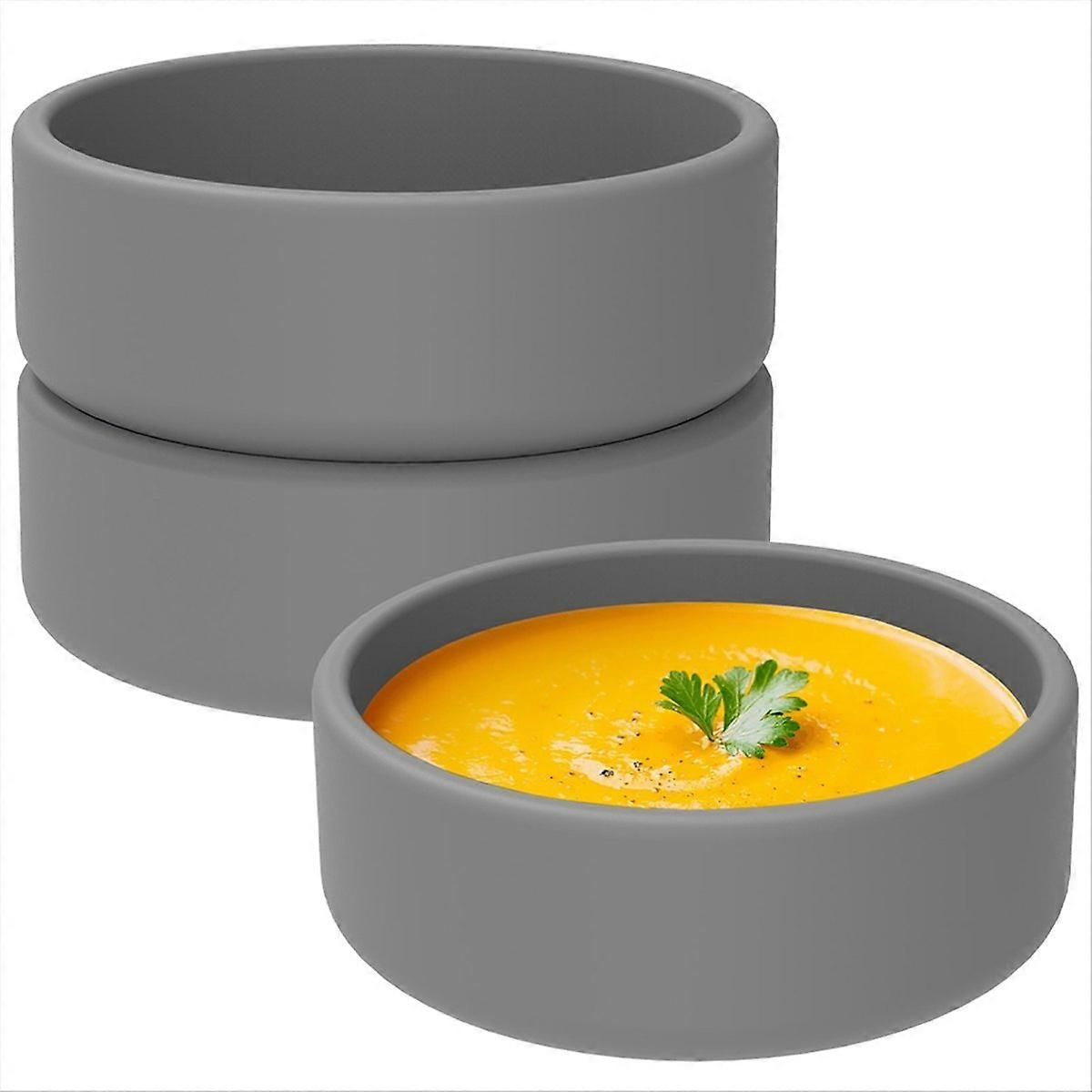 3er-set Silikon-eierformen Für Heißluftfritteusen, Antihaftbeschichtet, Mikrowellengeeignet, Grau