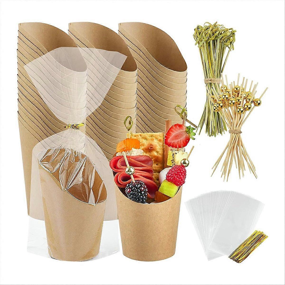 50 Deli-becher Mit 14-unzen-sticks, Einzelbehälter Mit 50 Beuteln + 50 Etiketten + 200 Cocktailspieße