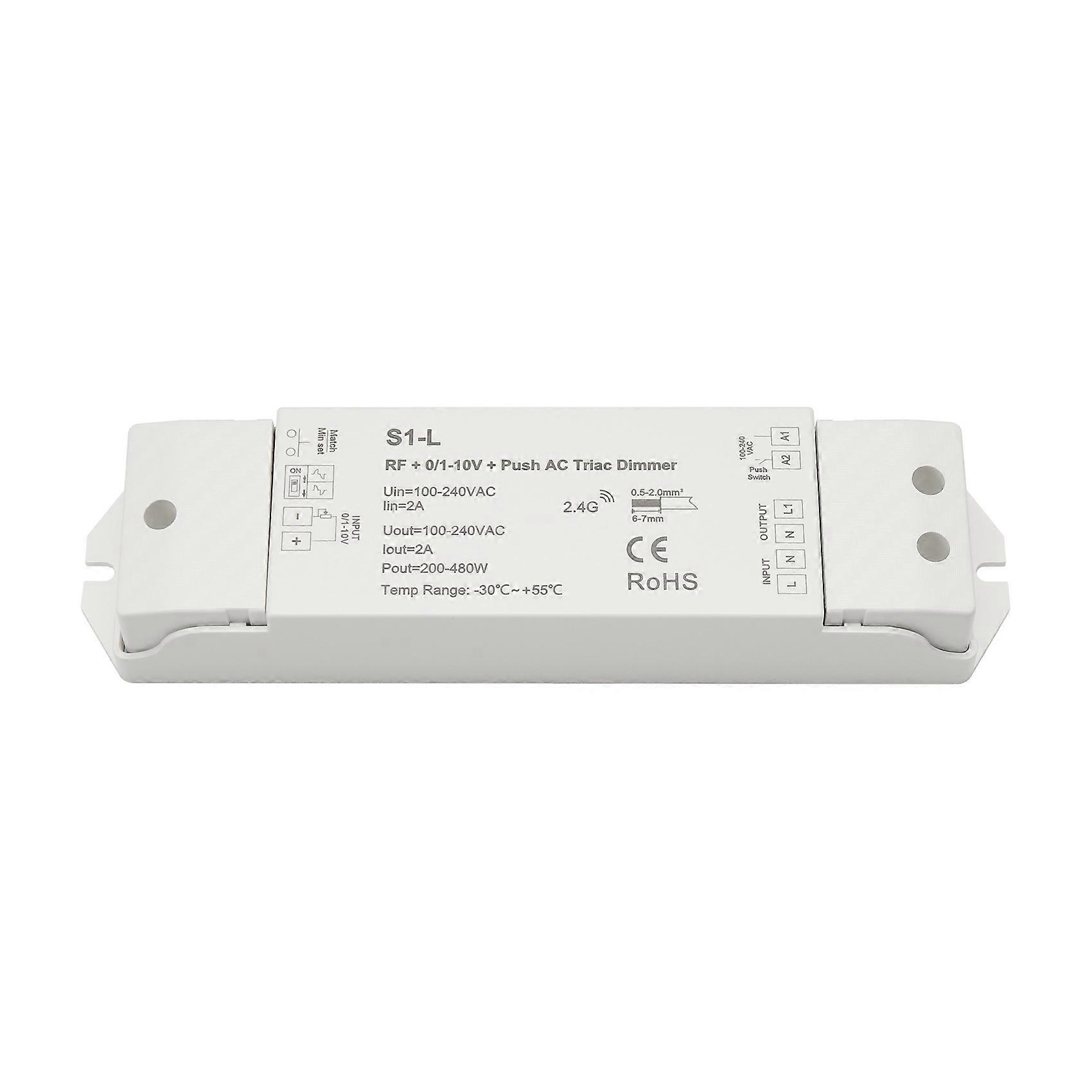 Triac-dimmer Ac 110-220 V Rf+0/1-10 V + Druckknopf S1-l, 1 Kanal, Für Monochrome Glühlampen-leds.