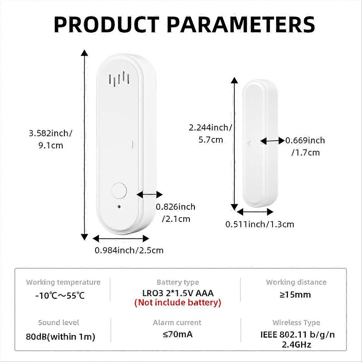 Tuya Wlan-türsensor, 80db Schall-fenstersensor