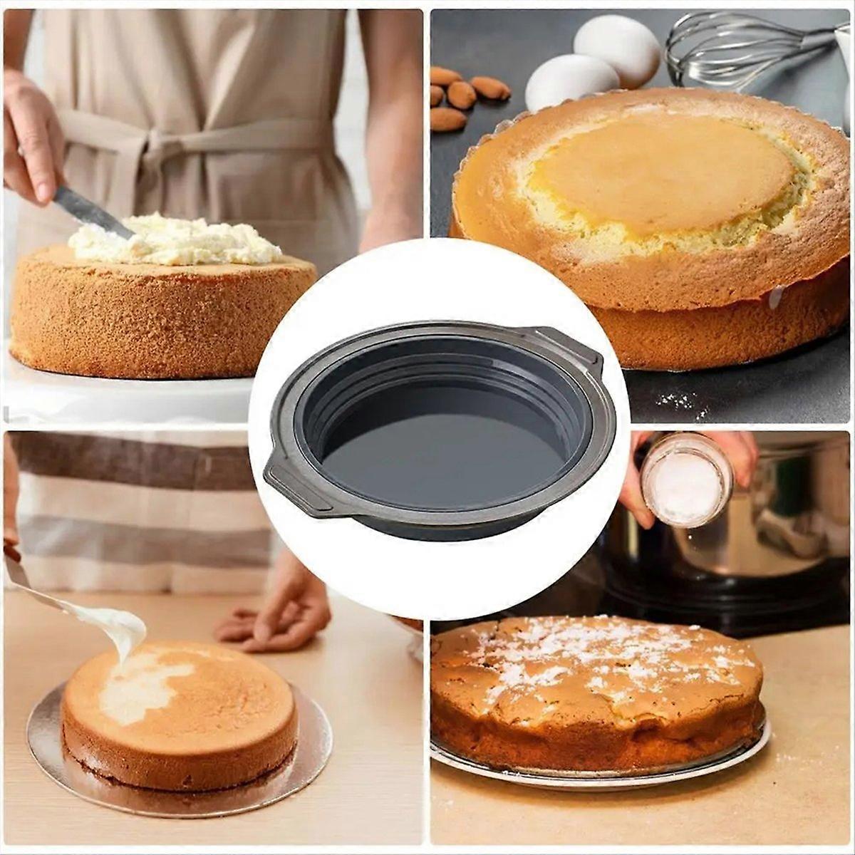 Zusammenklappbare Zylindrische Form Für Kuchen, Mousses Und Fondant, Grau