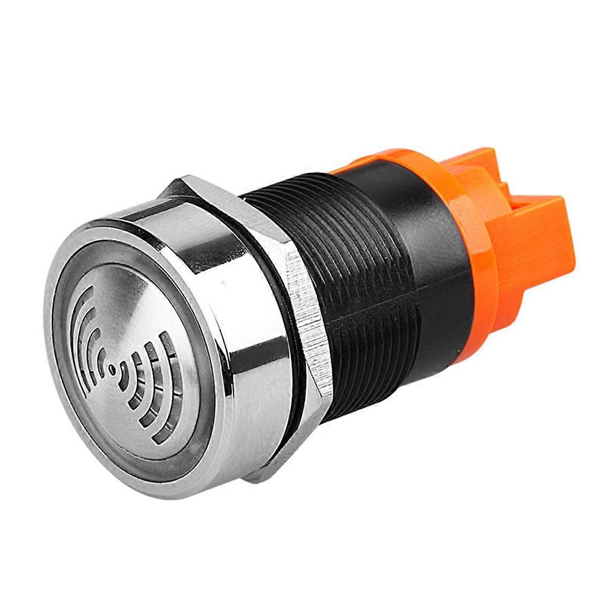 22-mm-led-blinkhupe (rot), Ip65 Wasserdicht, Verchromtes Messinggehäuse, Intervallblinken, 12-v-gleichstromversorgung