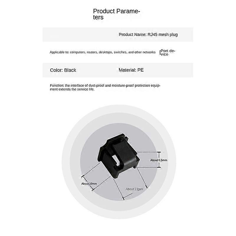 Rj45-staubschutzkappe Für Router-/switch-netzwerkkabel, Schwarz