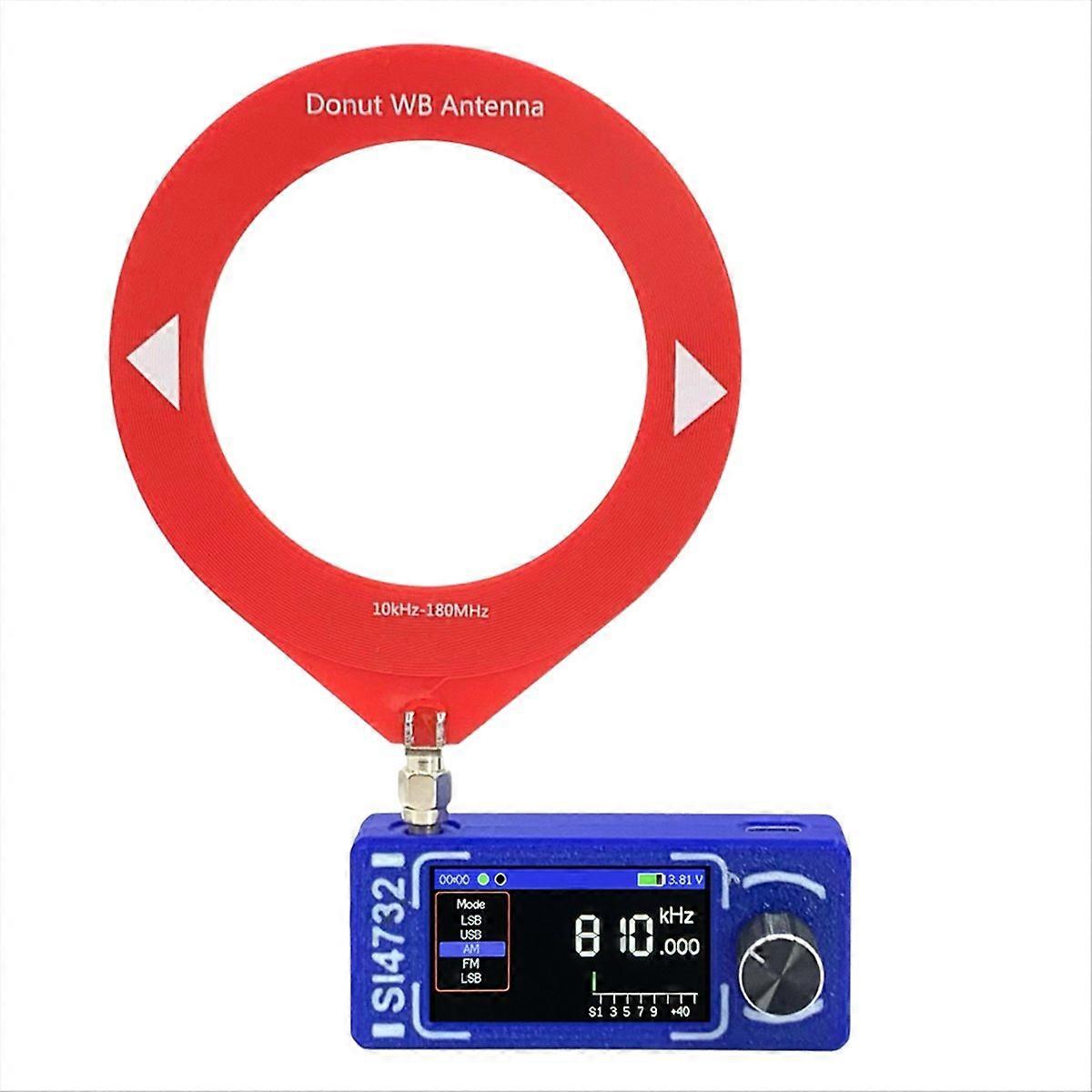 Si4732 Multiband-funkempfänger 0,5–108 Mhz Fm Am Ssb Lsb Usb Esp32-s3 Hf Sw Mw Vhf-funkgerät Mit Blauer Antenne