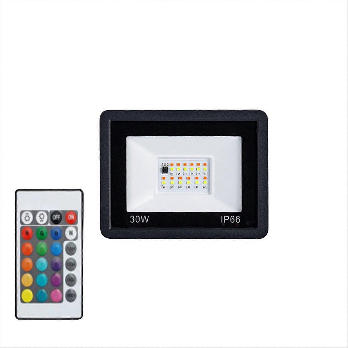 30-w-rgb-led-flutlicht Mit Rgb-reflektor, Schutzart Ip66 Und Fernbedienung Für Die Gartenbeleuchtung