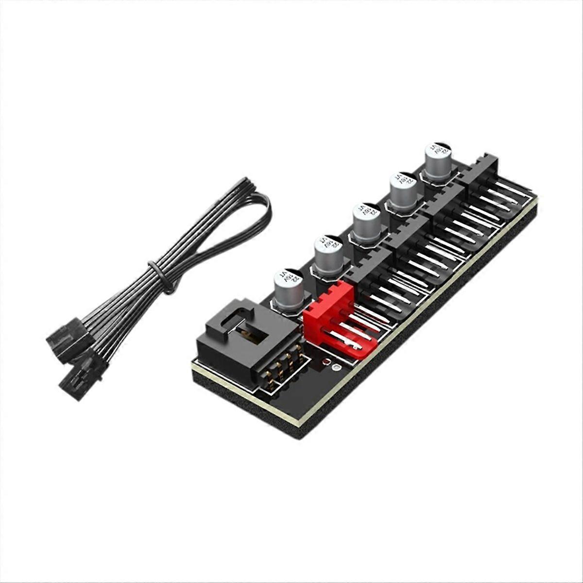 5-port Desktop-pc-lüftersteuerung Mit Pwm-splitter Und 1-zu-5-adapter Für 4-pin-pwm-lüfter