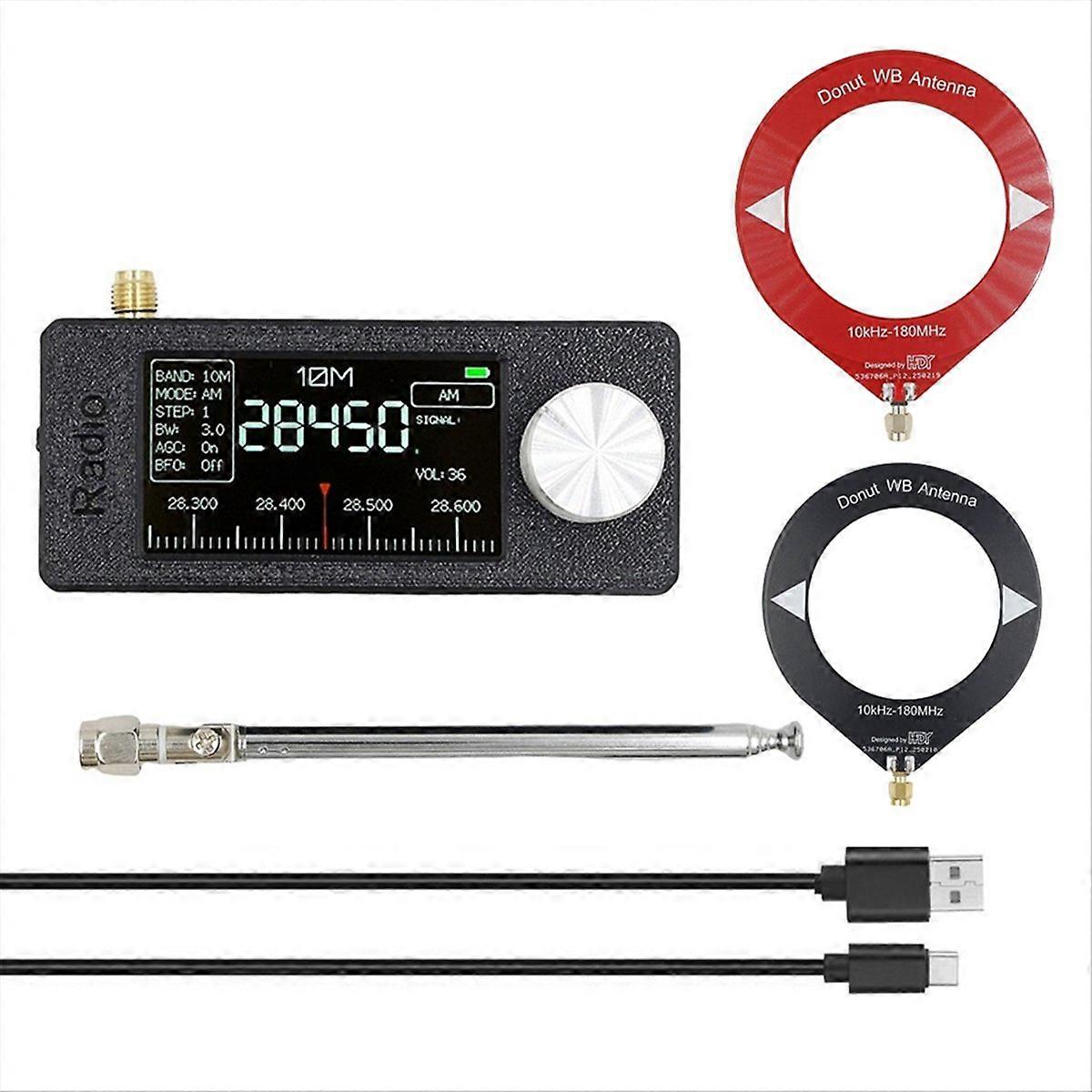Si4732 Mini-radio 10 Khz-180 Mhz, Tragbarer Radioempfänger + Dual-antennen-kit, Am/fm/hf/sw/mw/vhf-radio.