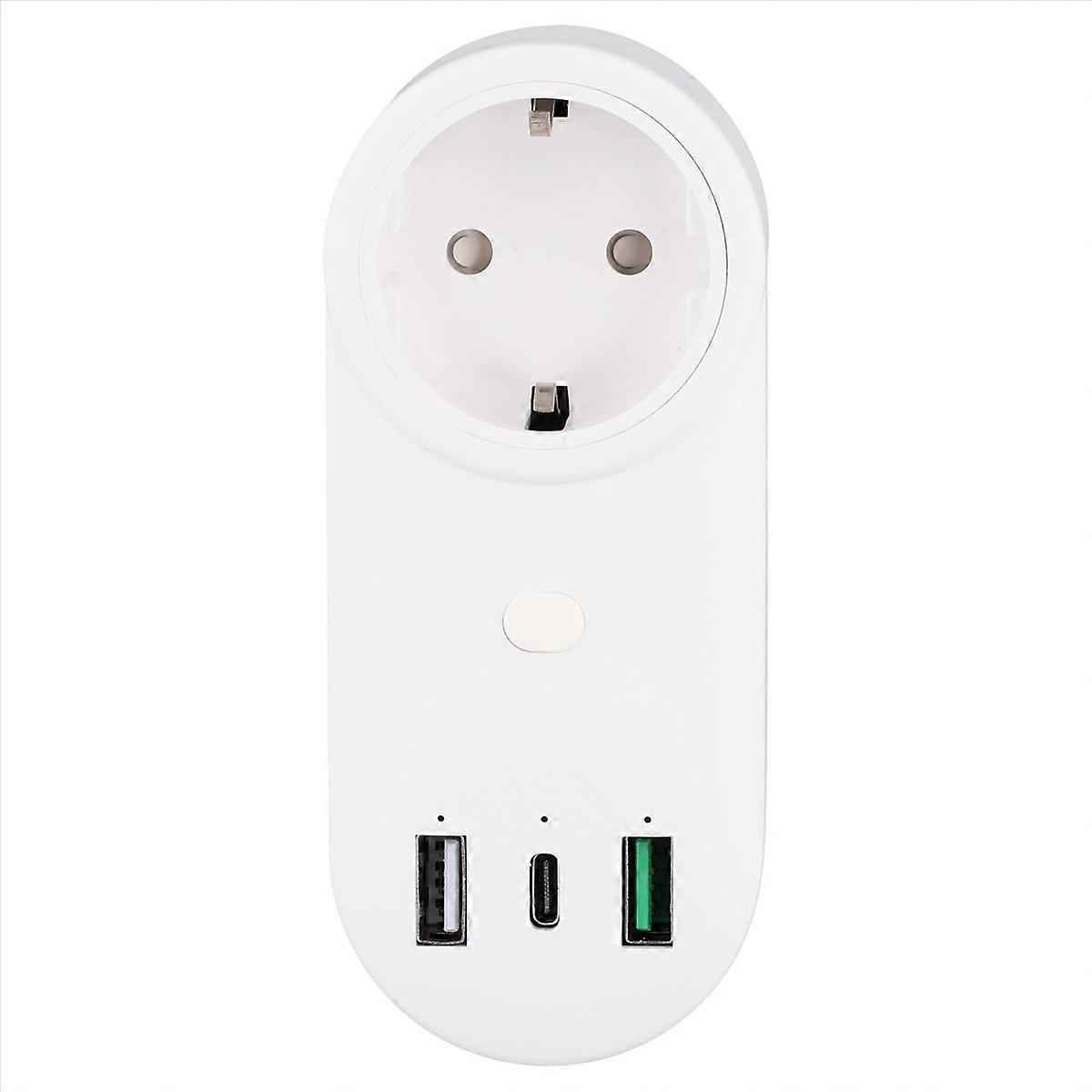 Intelligente Wlan-steckdose 16 A, 2 Usb-anschlüsse + Typ-c-eu-stecker