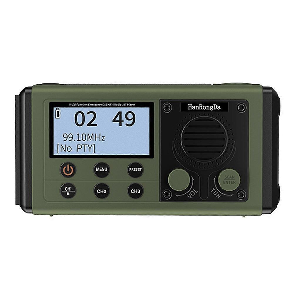 Hanrongda Ipx6 Solarradio Mit Lautsprecher, Dab/fm-empfänger, Solar-/handkurbelladung, Taschenlampe, Sos-alarm, Überlebensradio Für Camping