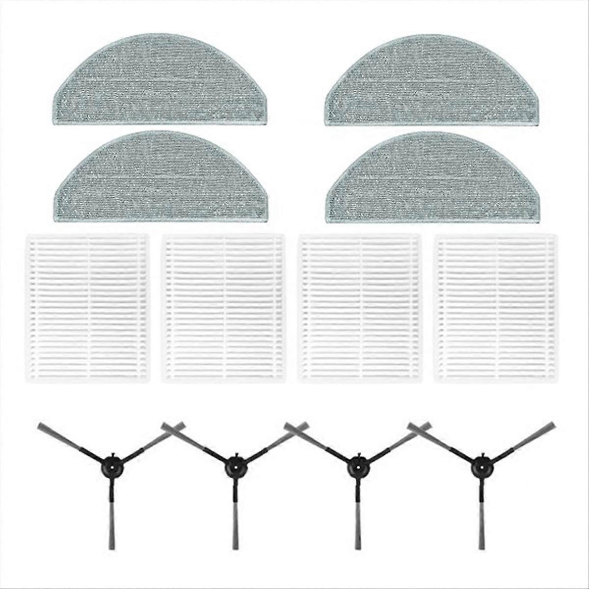 Ersatzteile: Seitenbürste, Hepa-filter Und Reinigungstuch.