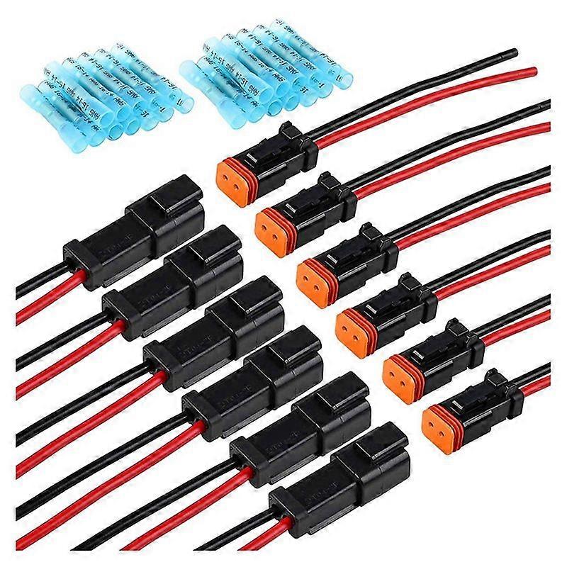 Set Mit 6 Paar Dt 2-pin-kabeln Mit Stecker- Und Buchsenadaptern