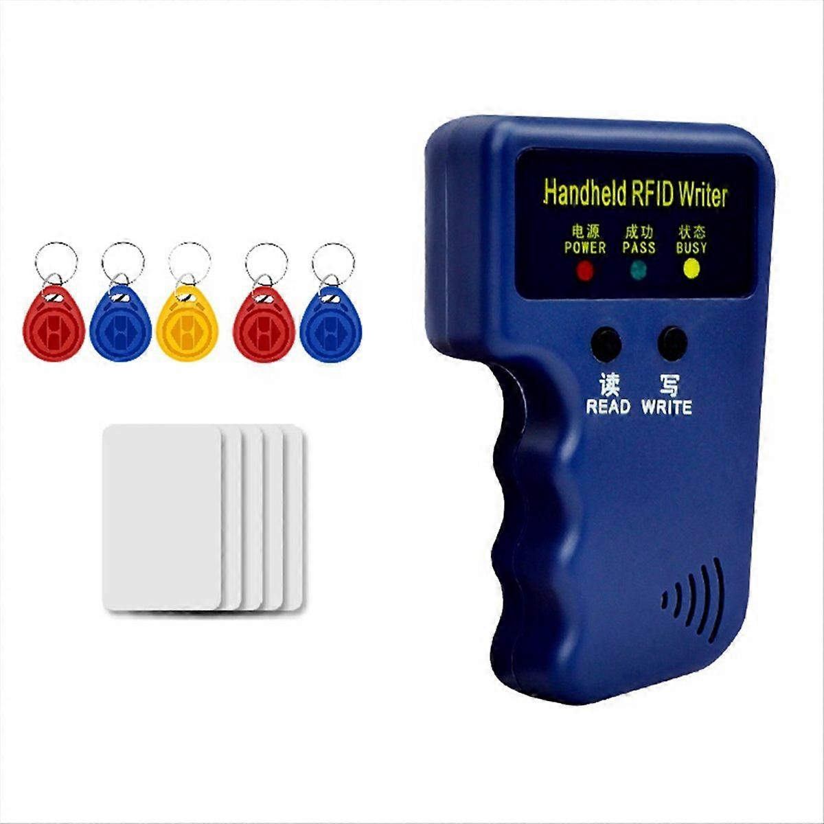 Em4305 T5577 Tragbarer 125-khz-rfid-kartenleser/-schreiber + 5 Schlüsselanhänger + 5 Ausweiskopierer/-duplikatoren/-programmierer