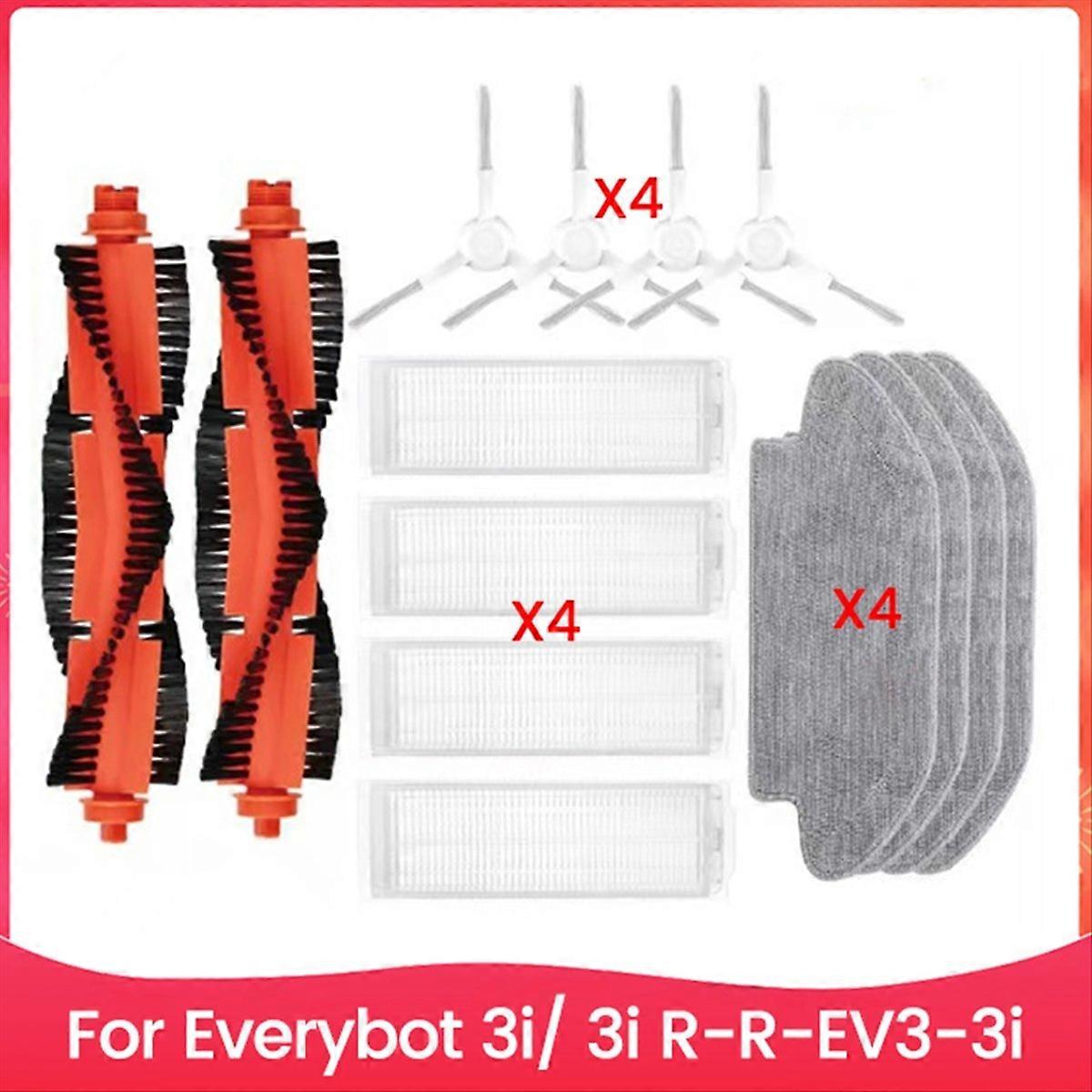 14 Ersatzteile Für Den Everybot 3i/3i Rr-ev3-3i Staubsauger: Rotierende Bürste, Seitenbürste, Filter Und Reinigungstuch.