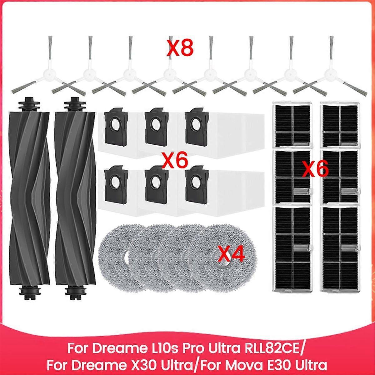 Packung Mit 26 Ersatzbürsten, Filtern, Staubbeuteln Und Tüchern Für L10s Pro Ultra Heat Rll82ce/x30 Ultra/e30 Ultra Wischmopps