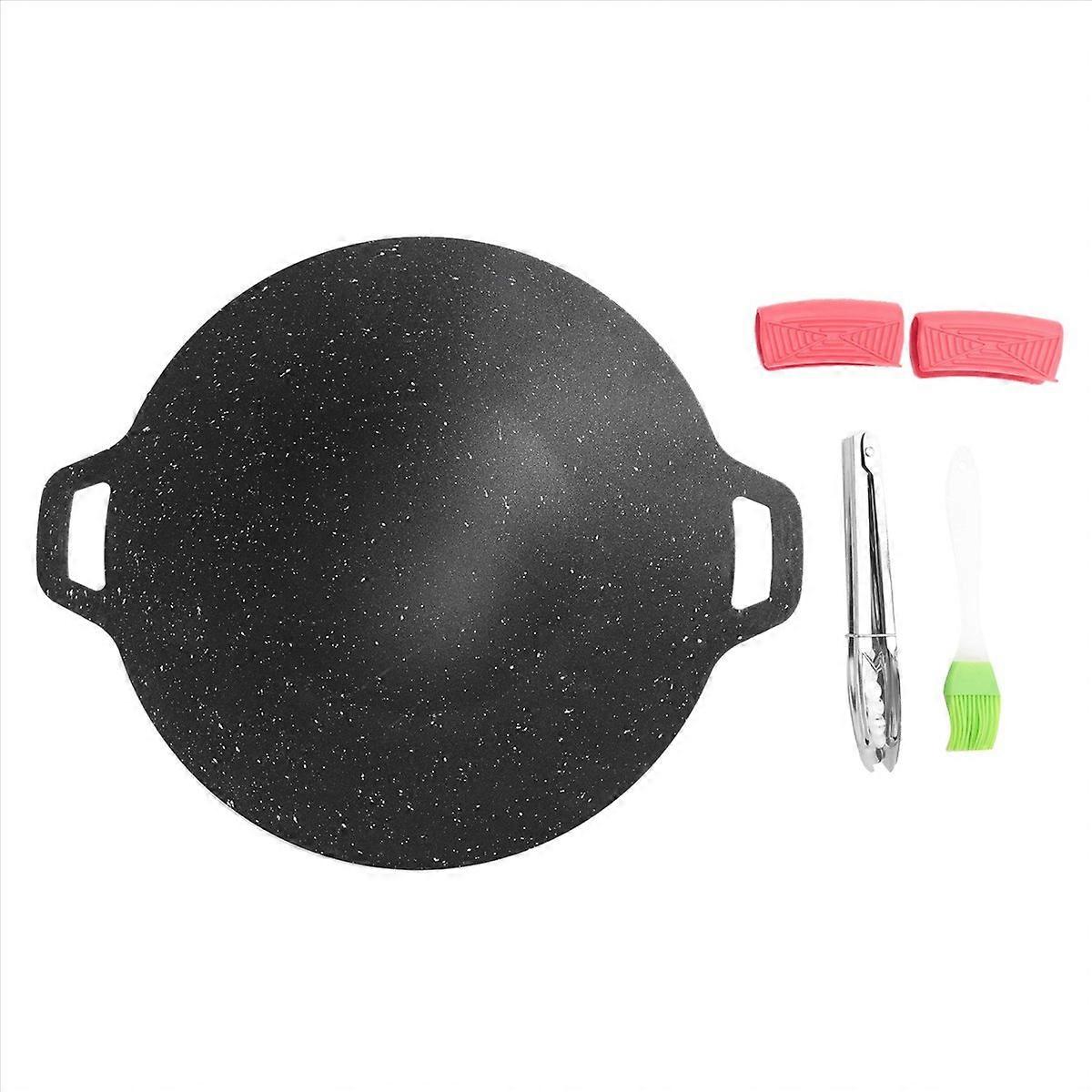 Antihaftbeschichtete Koreanische Grillplatte, Ideal Für Camping Im Freien (34 Cm).