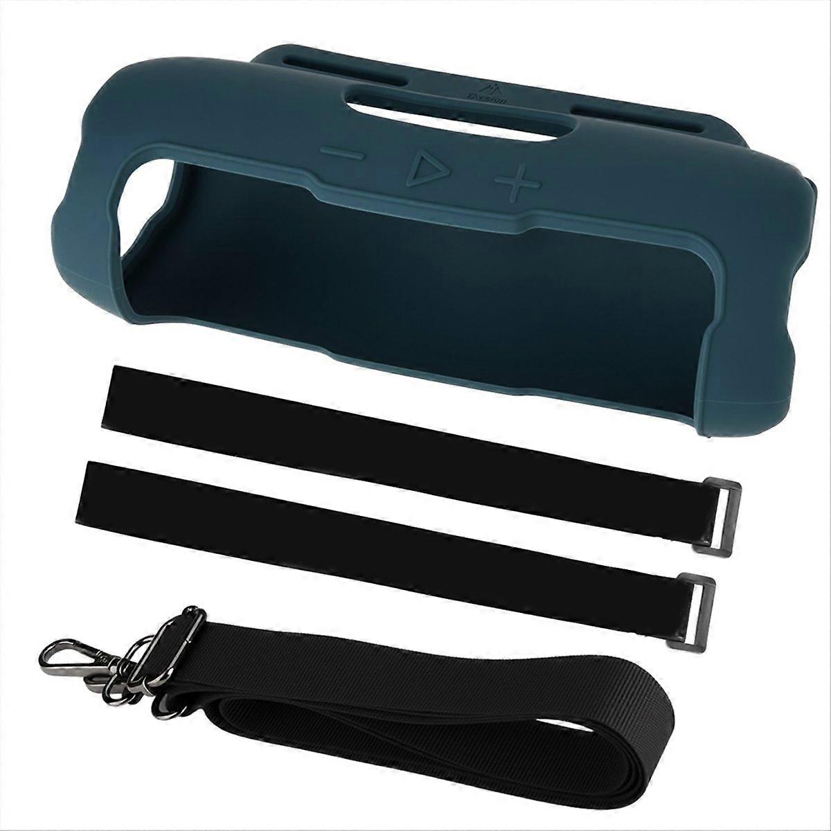 Tragbare Blaue Silikontasche Mit Schultergurt Und Fahrradbefestigungsgurt Für Den Flip 7-lautsprecher