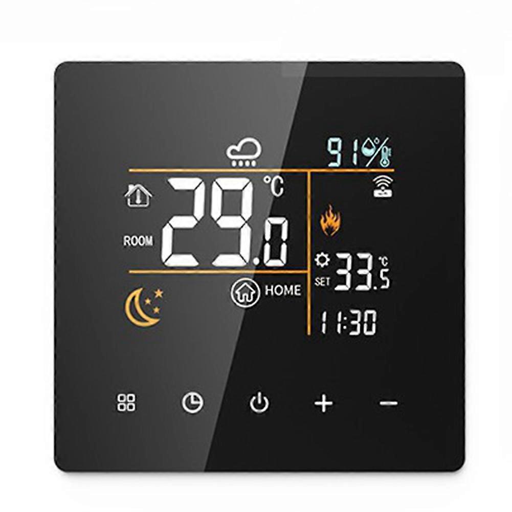 Tuya Wifi 16a Smart-thermostat, Temperaturregler Für Elektrische Heizung, Kompatibel Mit Google Home Und Alexa (schwarz).