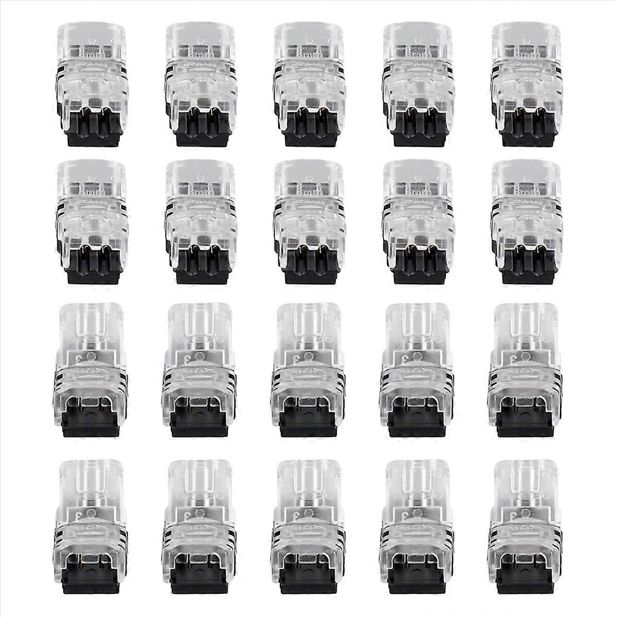 Packung Mit 20 Wasserdichten 2-pin-steckverbindern Für 8-mm-led-streifen