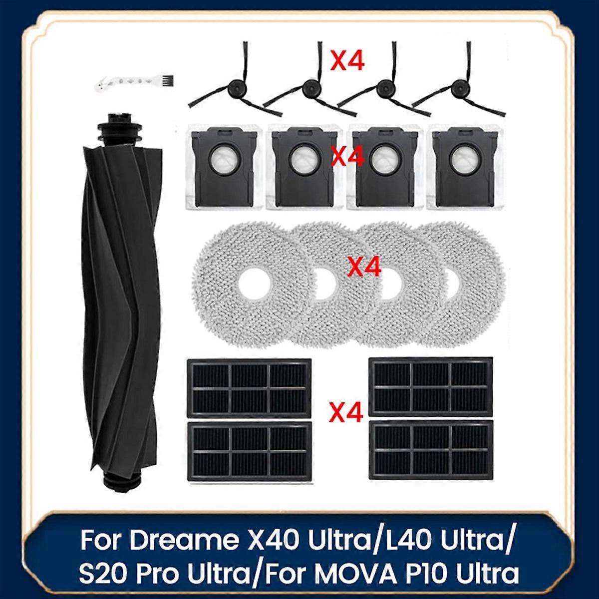 Ersatzteile Für Staubsauger Der Modelle X40 Ultra/l40 Ultra/s20 Pro Ultra/p10 Ultra: Filter, Seitenbürste, Staubbeutel, Reinigungstücher