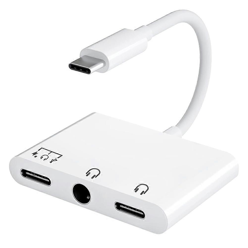 Usb-c-auf-kopfhöreranschluss-adapter, Dualer Usb-c-aux-splitter Mit 60-w-pd-schnellladefunktion Und Datenübertragung Für Iphone 16 Und Galaxy 15