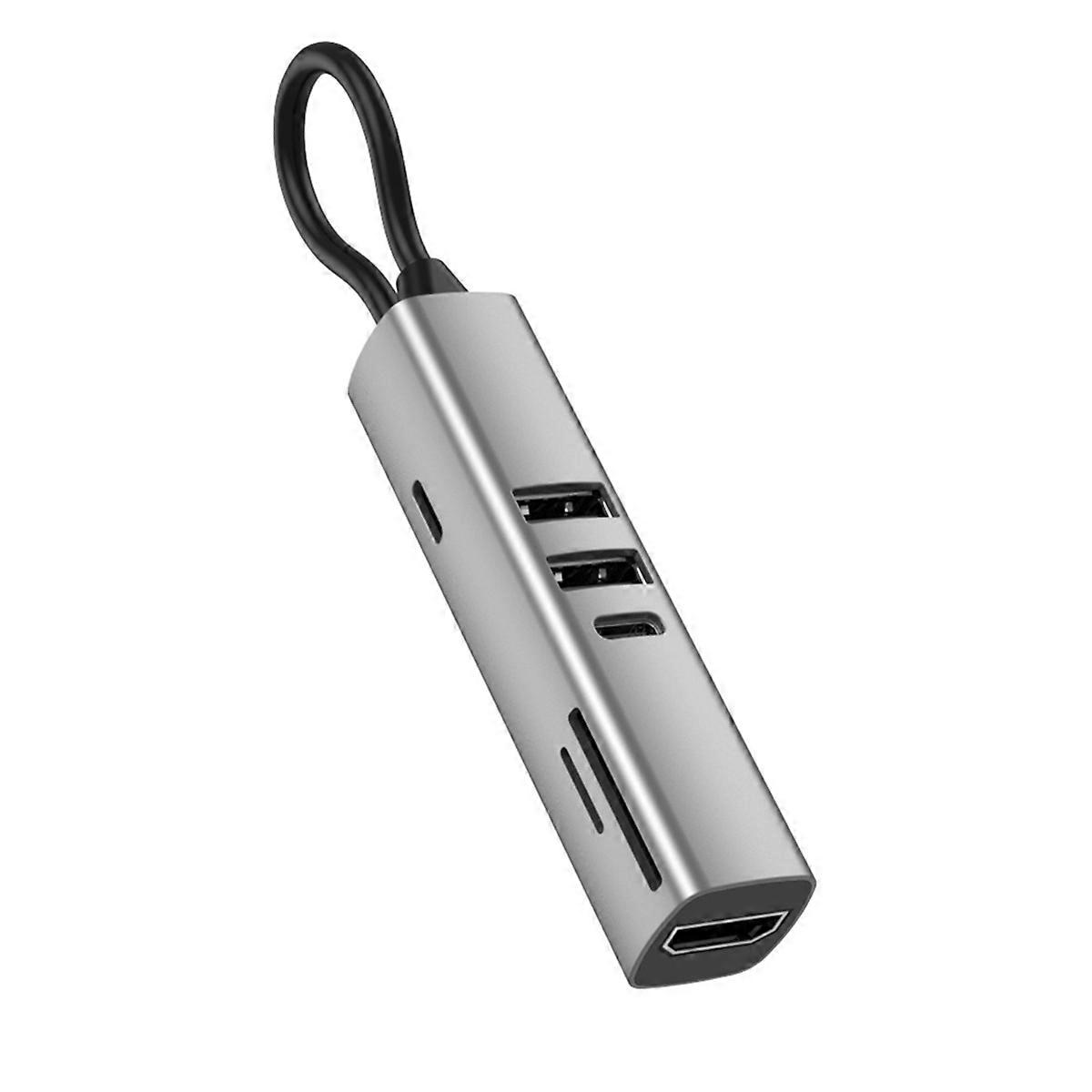 7-in-1 Usb-c-hub: Usb 3.0, 4k 30hz Hdtv-video, Sd/tf-kartenleser, Mehrere Anschlüsse, 100w Pd-schnellladung Für Pcs/laptops (b)