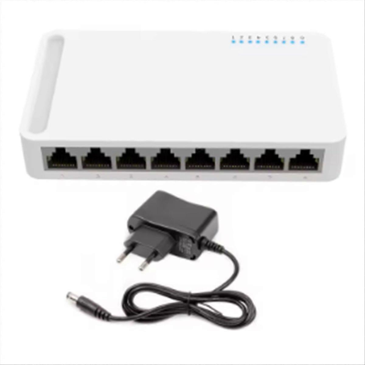 8-port-gigabit-switch (10/100/1000m), Heimnetzwerk-hub Mit Netzkabel, Ethernet-splitter Fürs Büro, Europäischer Stecker