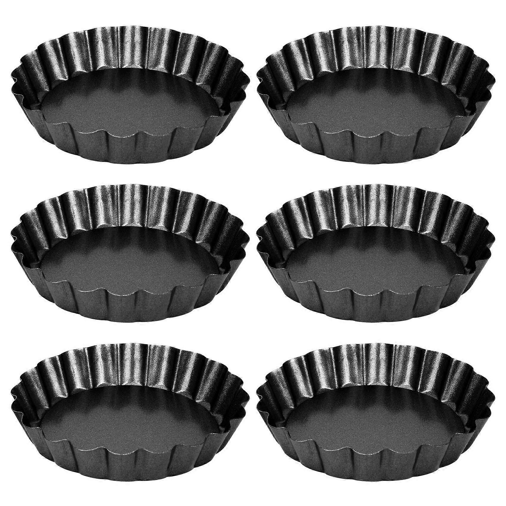 Set Mit 6 Tartelette-förmchen, Kleine 10 Cm Quiche-förmchen Mit Antihaftbeschichtung Und Herausnehmbarem Boden