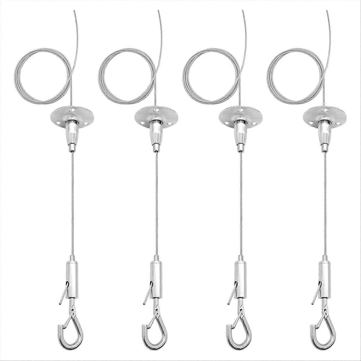 Set Mit 4 Deckenaufhängungsseilen (1,8 M), 2 M Verstellbarem Aufhängungsseil Mit Haken Und Wandbefestigungsseil