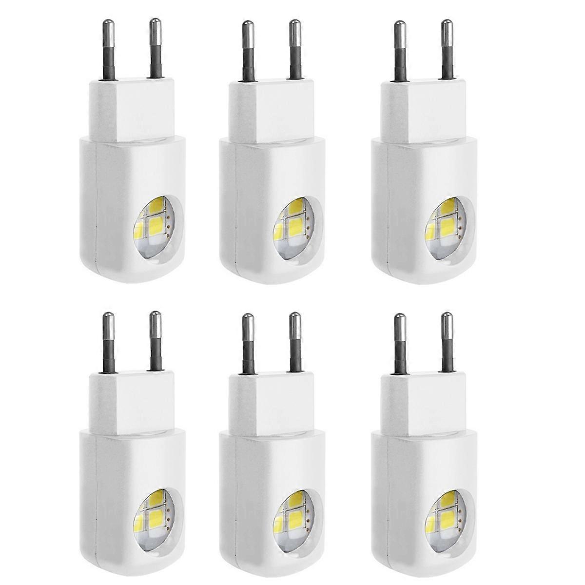 Set Mit 6 Led-wandnachtlichtern Zum Einstecken, Automatische Dämmerungsbeleuchtung, Stimmungsbeleuchtung, Nachtlicht Für Schlafzimmer Und Flur (eu)