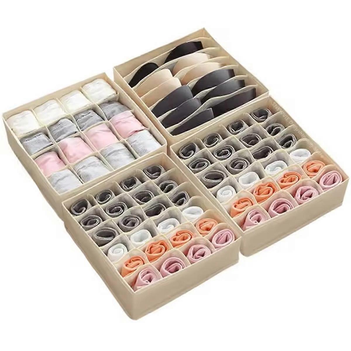 Aufbewahrungsbox Für Unterwäsche, Aufbewahrungsbox Für Bhs, Slips Und Socken, Organizer Für Schlafzimmerkleidung, Faltbarer Schubladenteiler