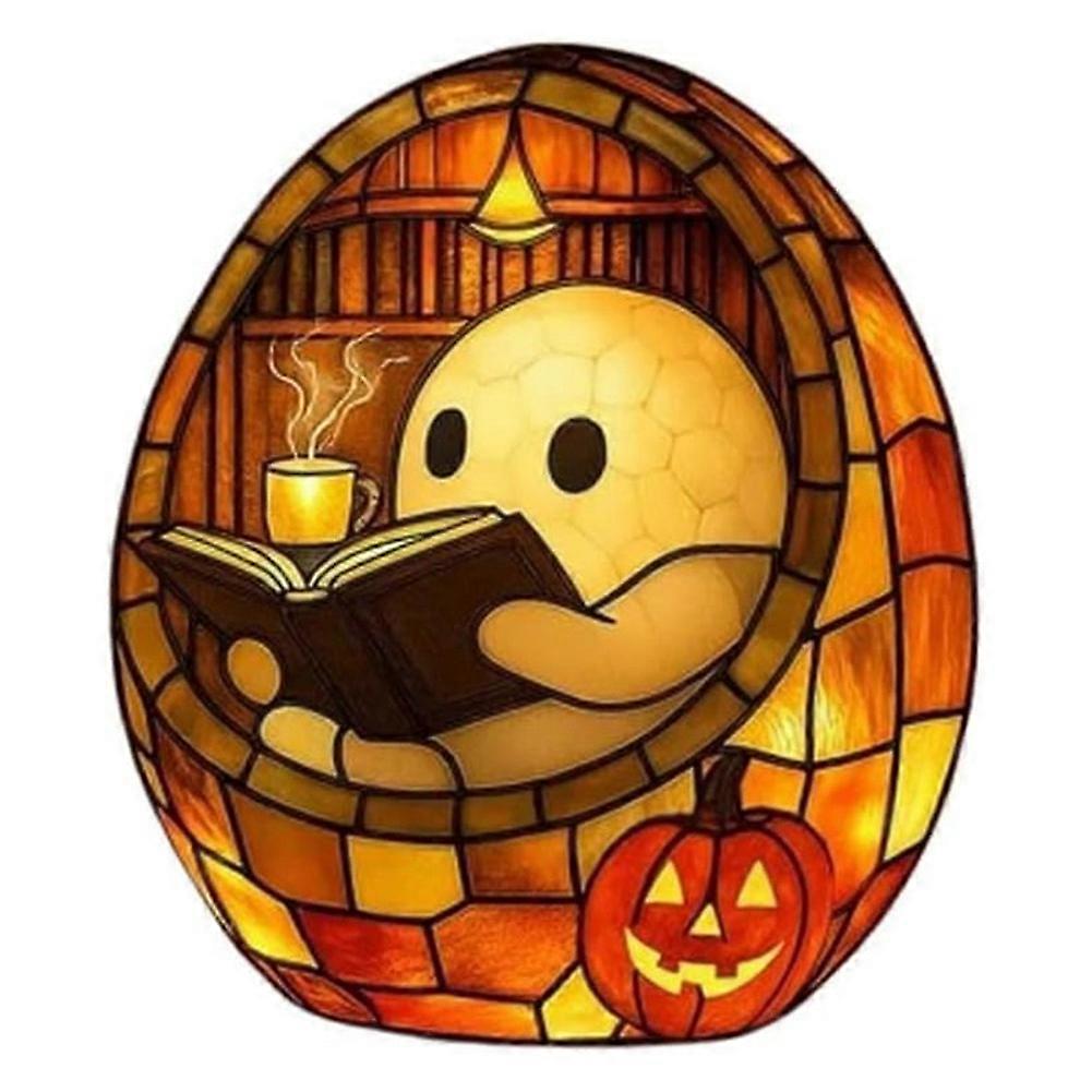 Geisterlampe Liest Ein Buch – Halloween-dekoration – Blinkendes Geister-nachtlicht