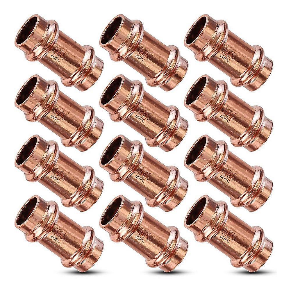 Kupfer-crimpfittings, 1/2 Zoll Kupferhülse Mit Anschlag, 1/2 Zoll Pxp Gewinde, 5/8 Zoll Außendurchmesser, Packung Mit 10 Stück.