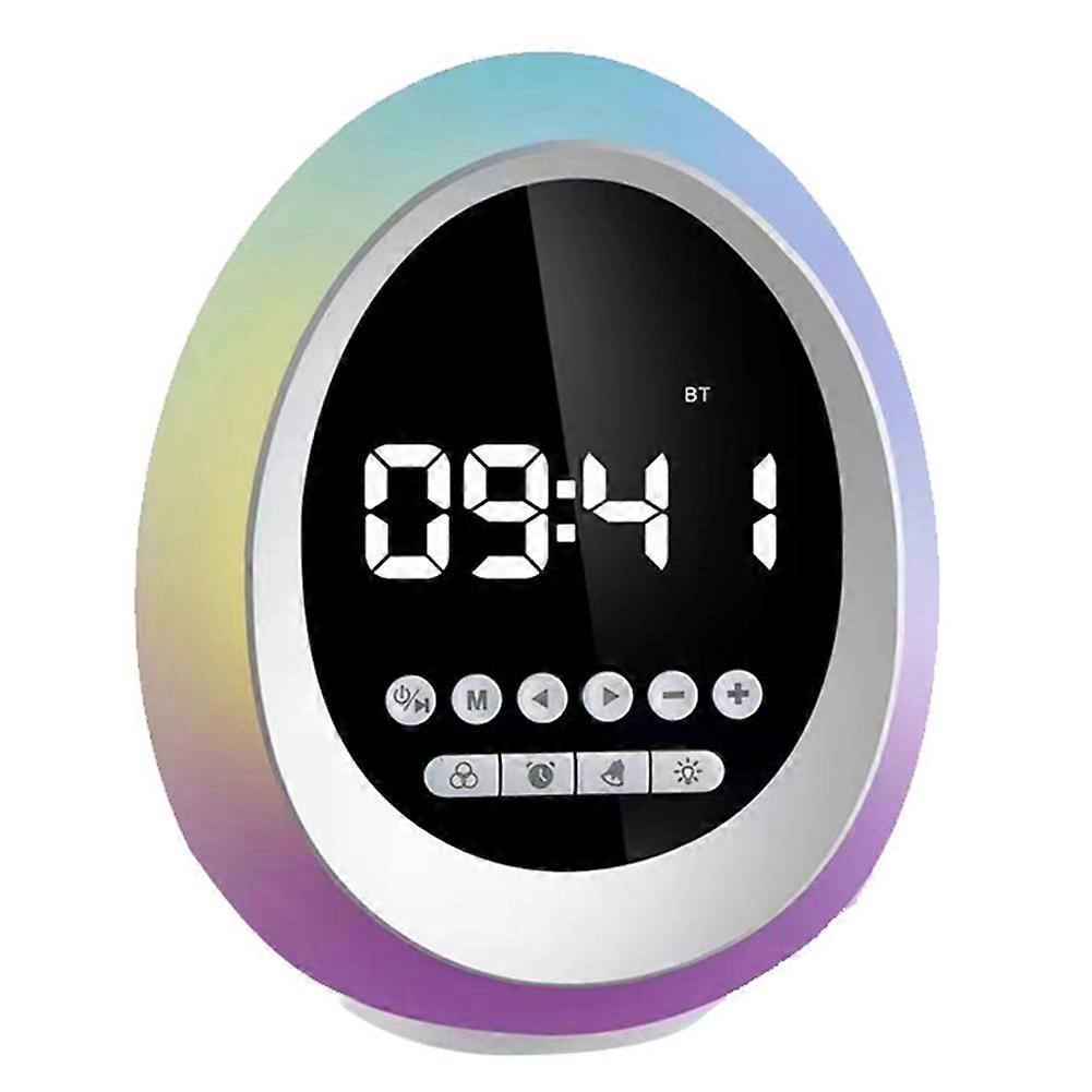 Kabelloser Bluetooth-lautsprecher Mit Farbenfroher Rgb-umgebungsbeleuchtung, Wecker, Geschenkkarte Und Kleinem Lautsprecher