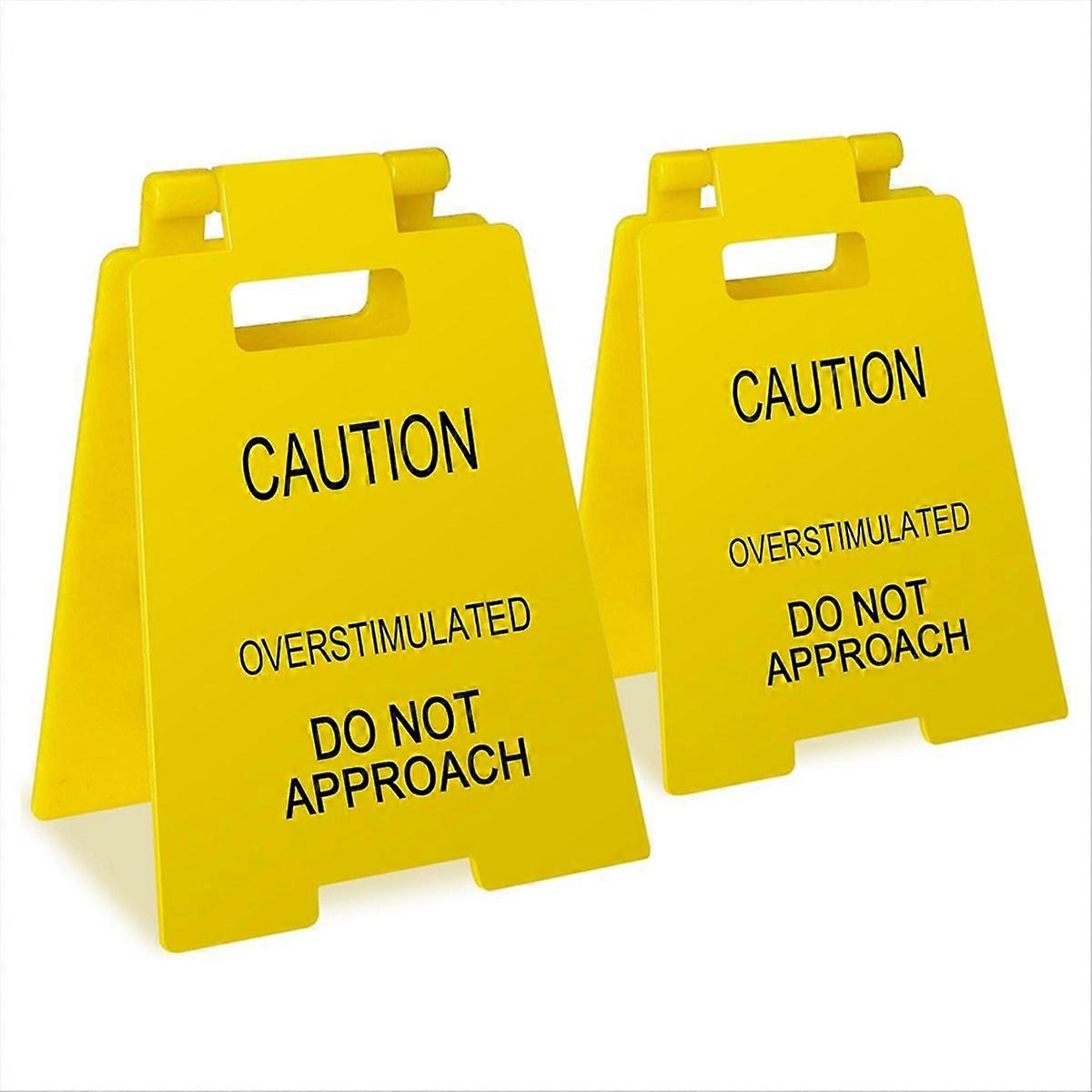 Humorvolles Und Witziges Geschenk: Mini-warnschild „überstimulation“ Fürs Büro, Gedacht Für Kollegen Und Mitarbeiter (2er-set).