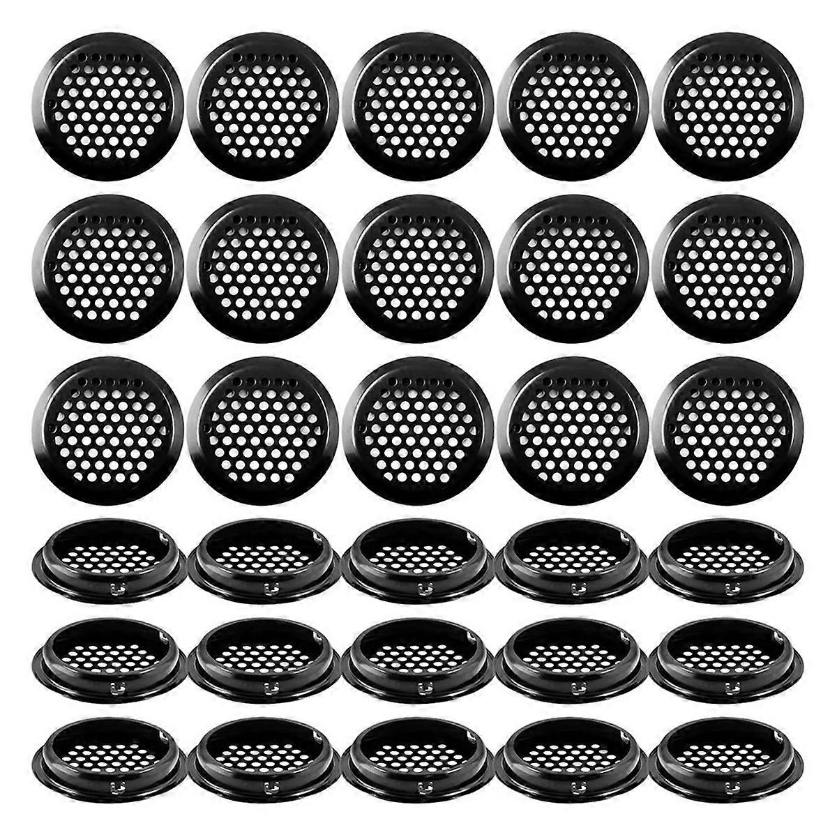Packung Mit 30 Runden 5 Cm (2 Zoll) Großen Lüftungsgittern Aus Edelstahl Für Küche, Bad Und Vorratsschränke.