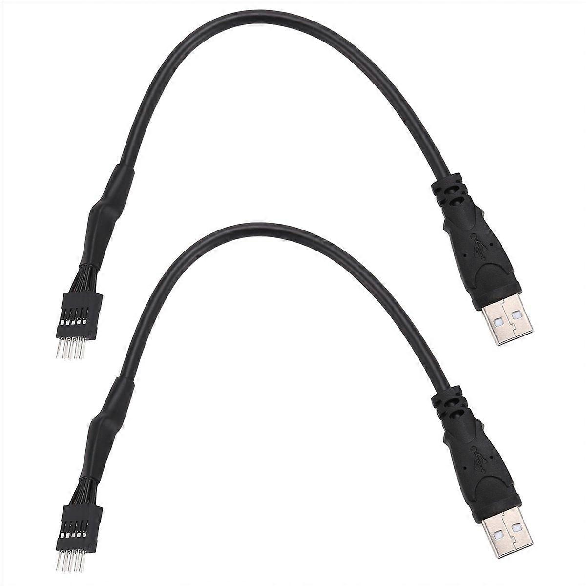 Packung Mit 2 X 20 Cm Kabeln Mit 9-poligen Steckern Auf Externen Usb-a-stecker Für Pc-motherboard