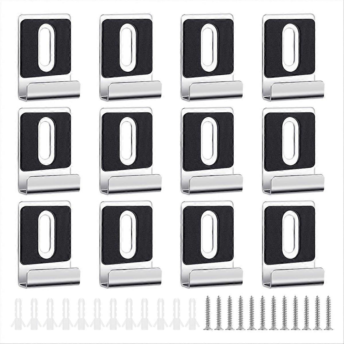 Set Mit 12 Metall-spiegelbefestigungsclips, Inklusive Schrauben.