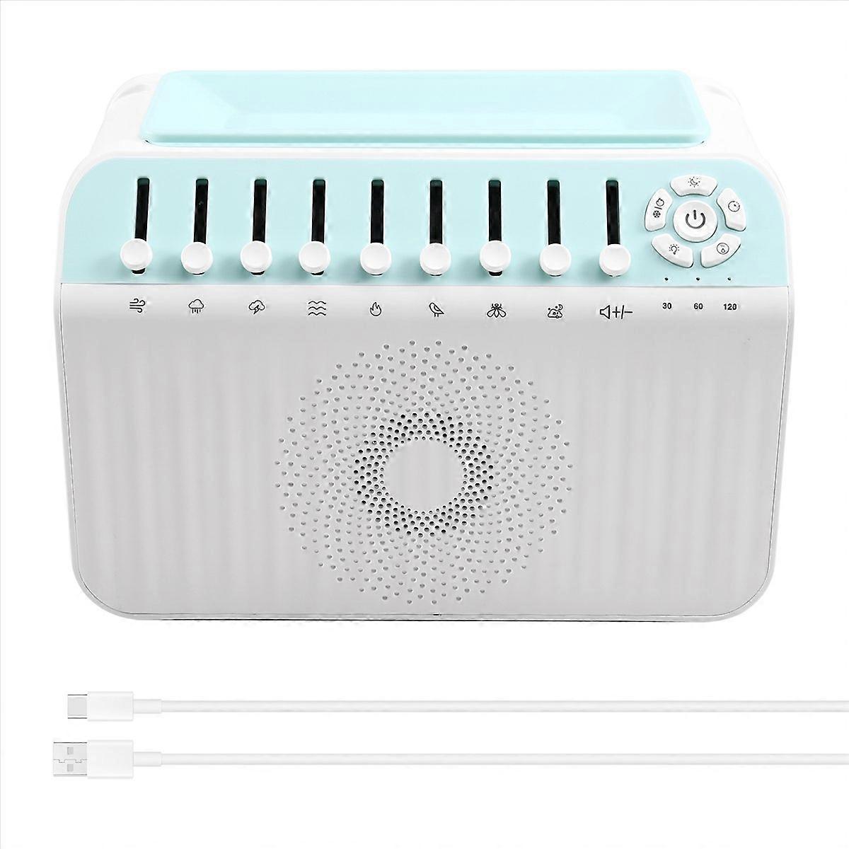 Tragbarer Bluetooth-lautsprecher Mit Naturgeräuschen, Nachtlicht Mit Weißem Rauschen, Luftbefeuchter Und Hi-fi-audio Mit 8 Umgebungsgeräuschen.