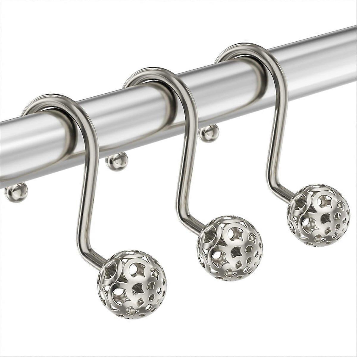Set Mit 12 Dekorativen Duschvorhanghaken Aus Metall