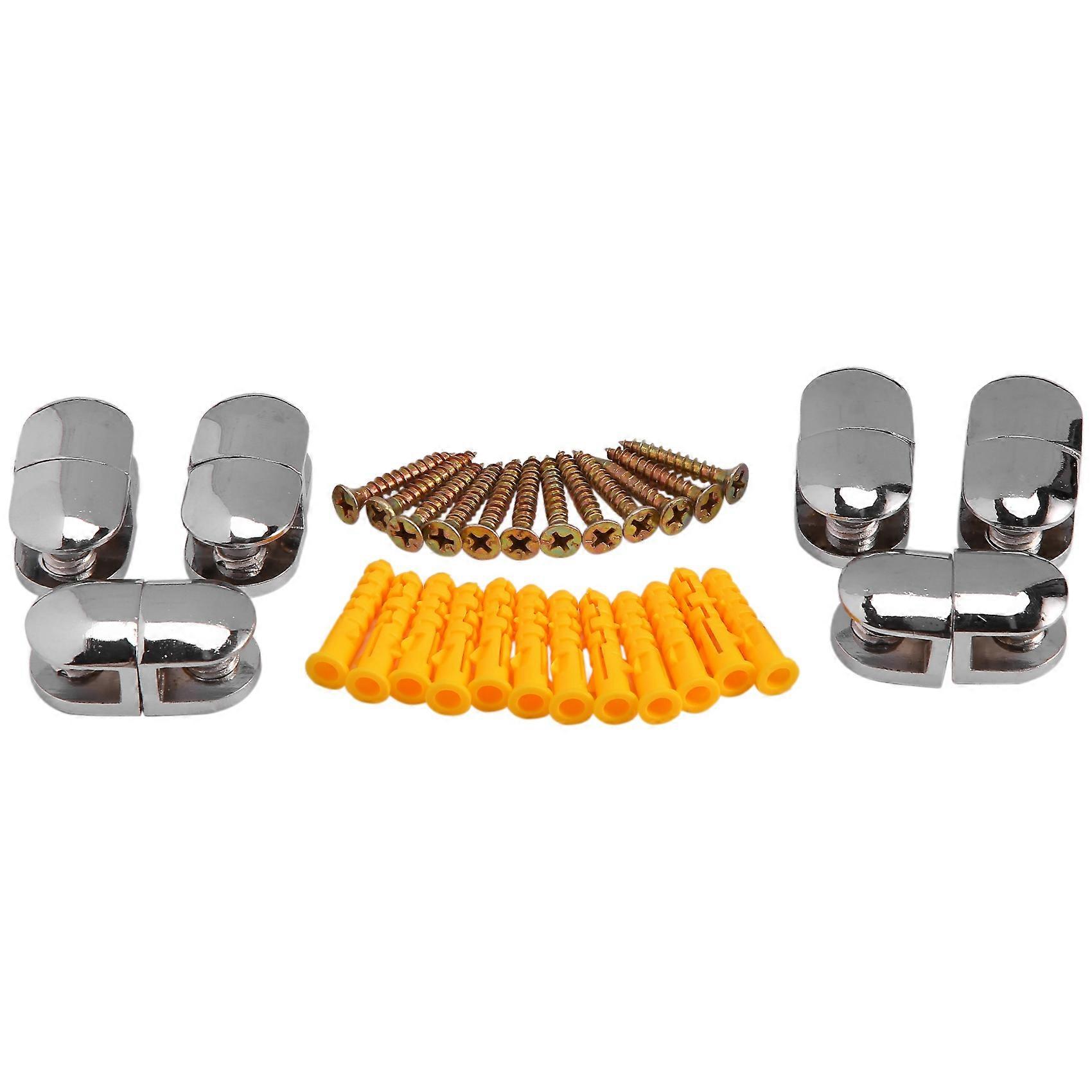 Set Aus 12 Verstellbaren Glasaufbewahrungshalterungen Aus Zinklegierung, Regalbefestigungsclips.