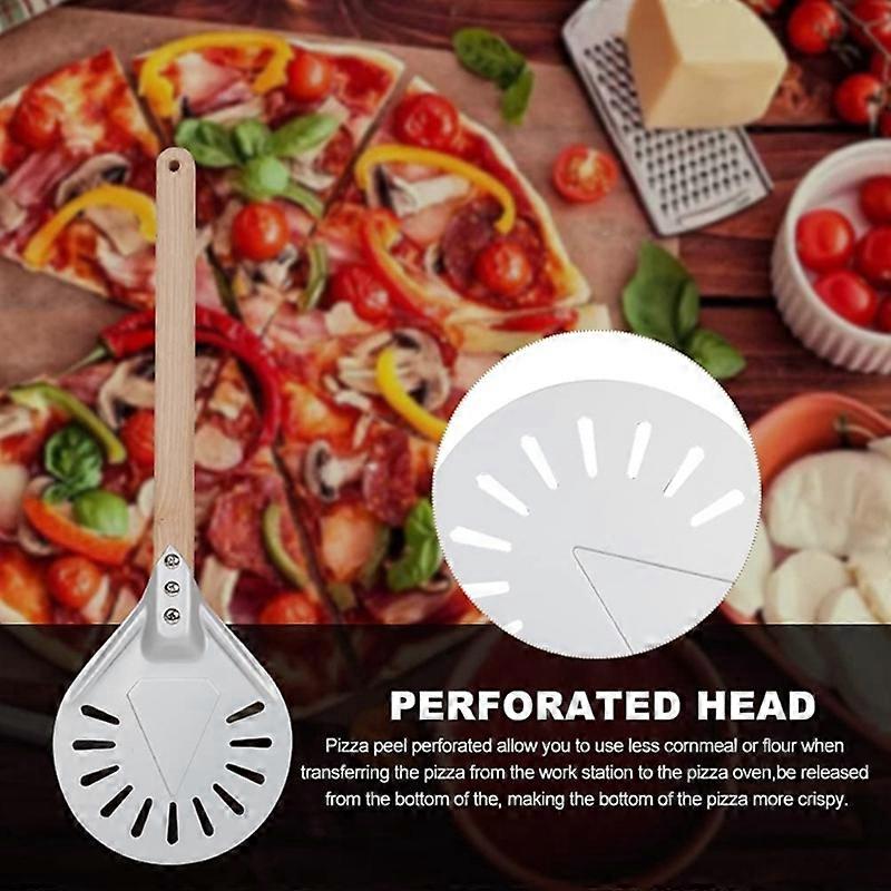 23 Cm (9 Zoll) Runder, Perforierter Pizzaschieber Aus Aluminium