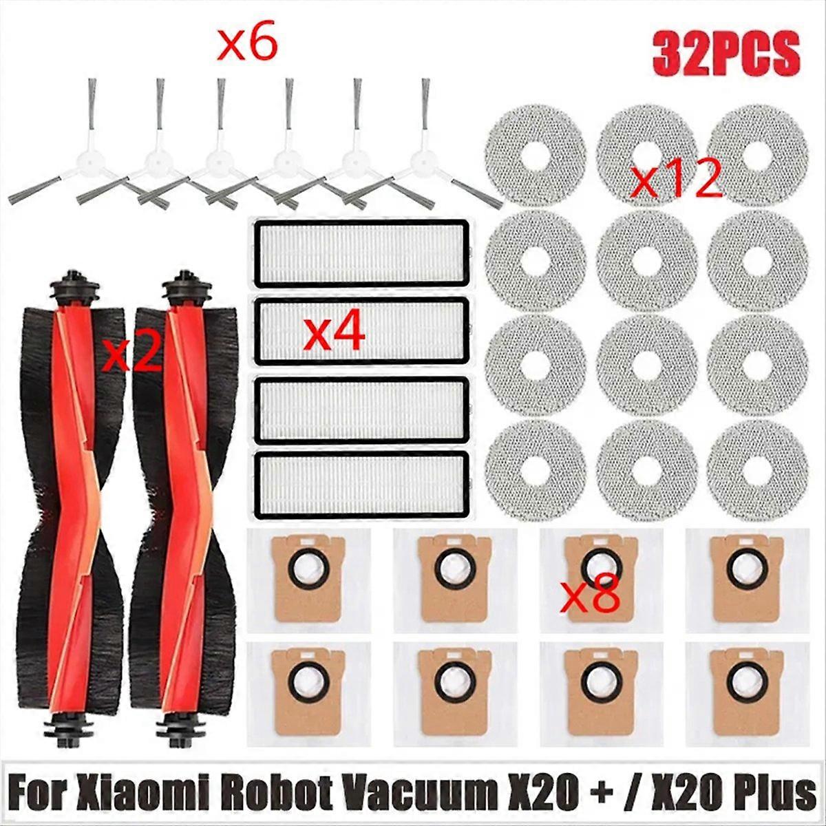 Zubehör Und Ersatzteile Für Den Saugroboter X10 X20+/x10 Plus X20 Plus: Hauptbürste, Reinigungstuch, Staubbeutel Und Filter.