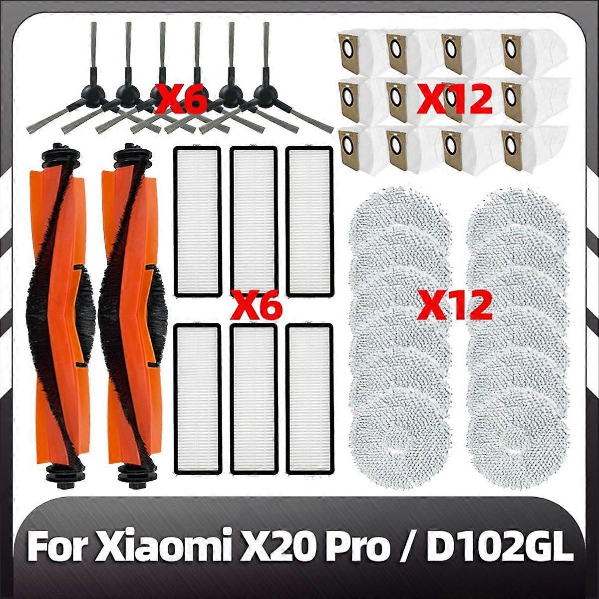 Ersatzteile, Die Mit Dem X20 Pro Kompatibel Sind: Hauptseitenbürste, Hepa-filter, Reinigungstücher, Staubbeutel, Zubehör