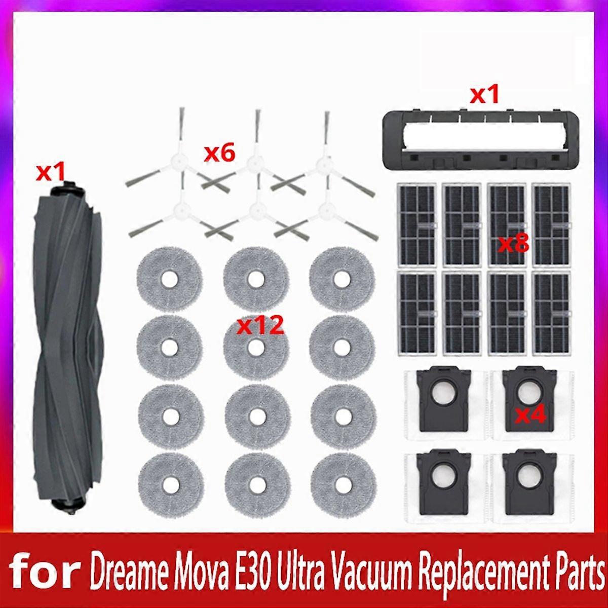 Ersatzteile Für Den Staubsauger E30 Ultra: Tricut-hauptwalze, Seitenbürste, Hepa-filter, Reinigungstuch, Staubbeutel