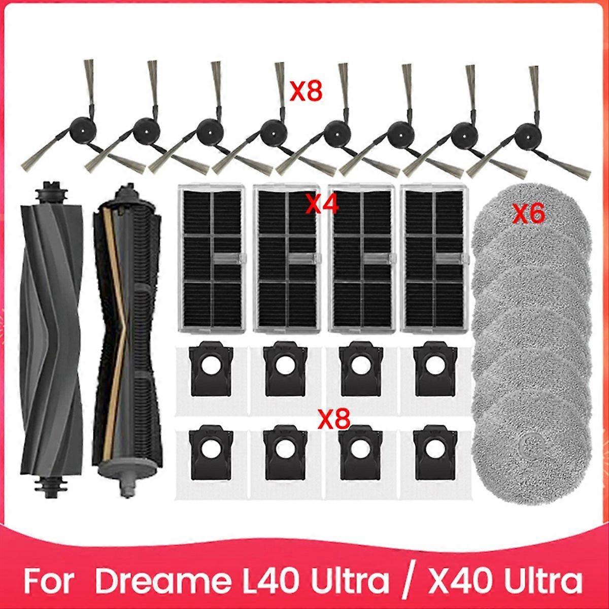 Ersatzteile Für Die Staubsauger X40 Ultra/l40 Ultra/x40 Pro: Tricut-hauptbürste, Hepa-filter, Reinigungstuch Und Staubbeutel.