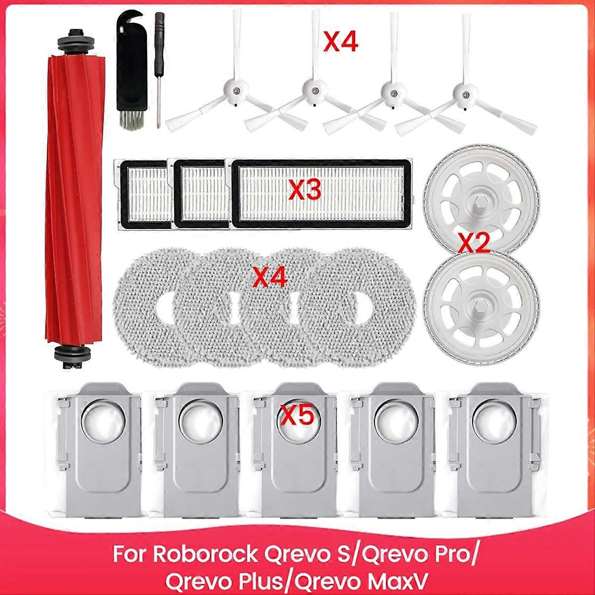 Ersatzteile Für Qrevo S/qrevo Pro/qrevo Plus/qrevo Maxv: Hauptseitenbürste, Hepa-filter, Reinigungstücher