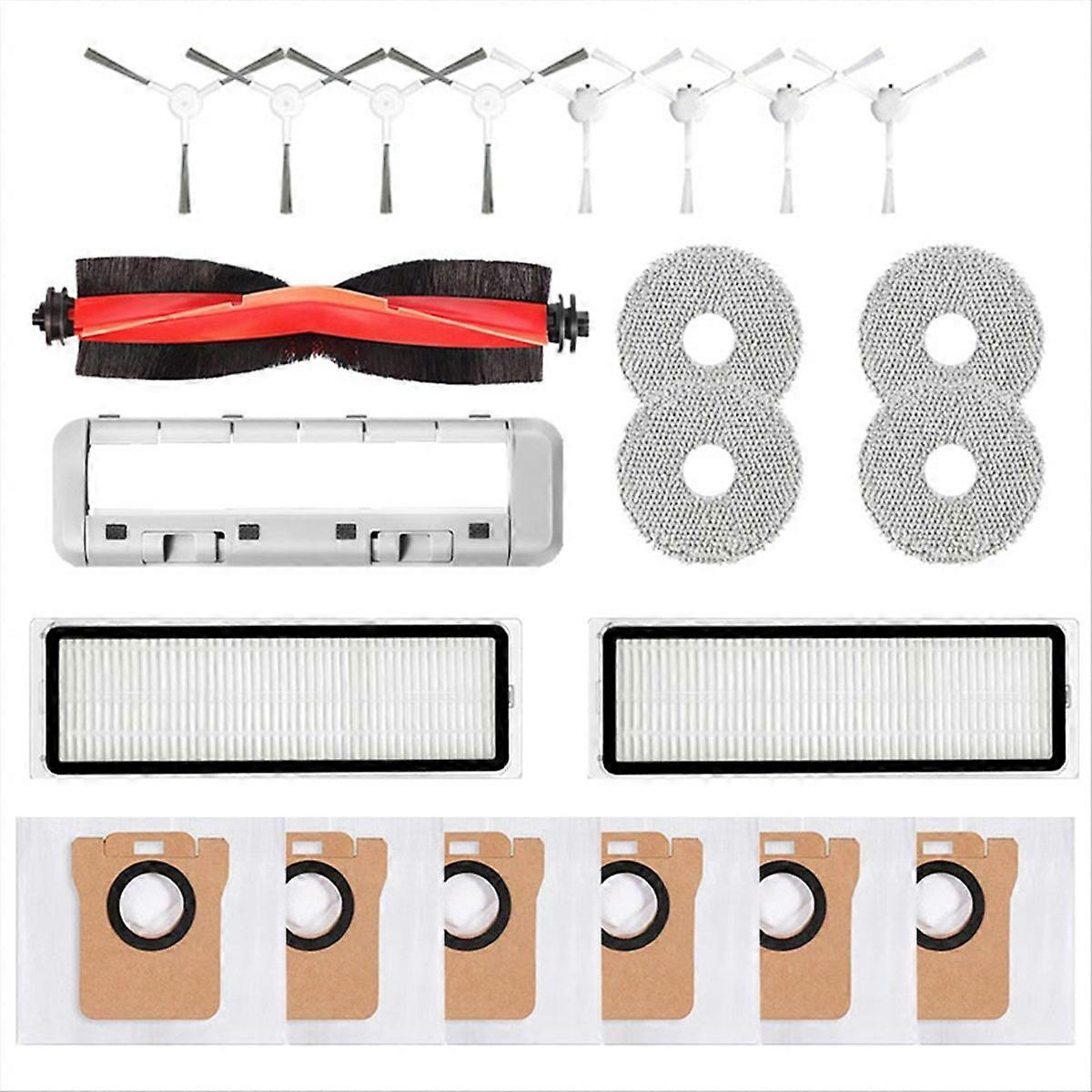 Ersatzteile Und Zubehör Für Den Saugroboter X20+ / X20 Plus: Hauptseitenbürste, Hepa-filter, Reinigungstuch, Staubbeutel.