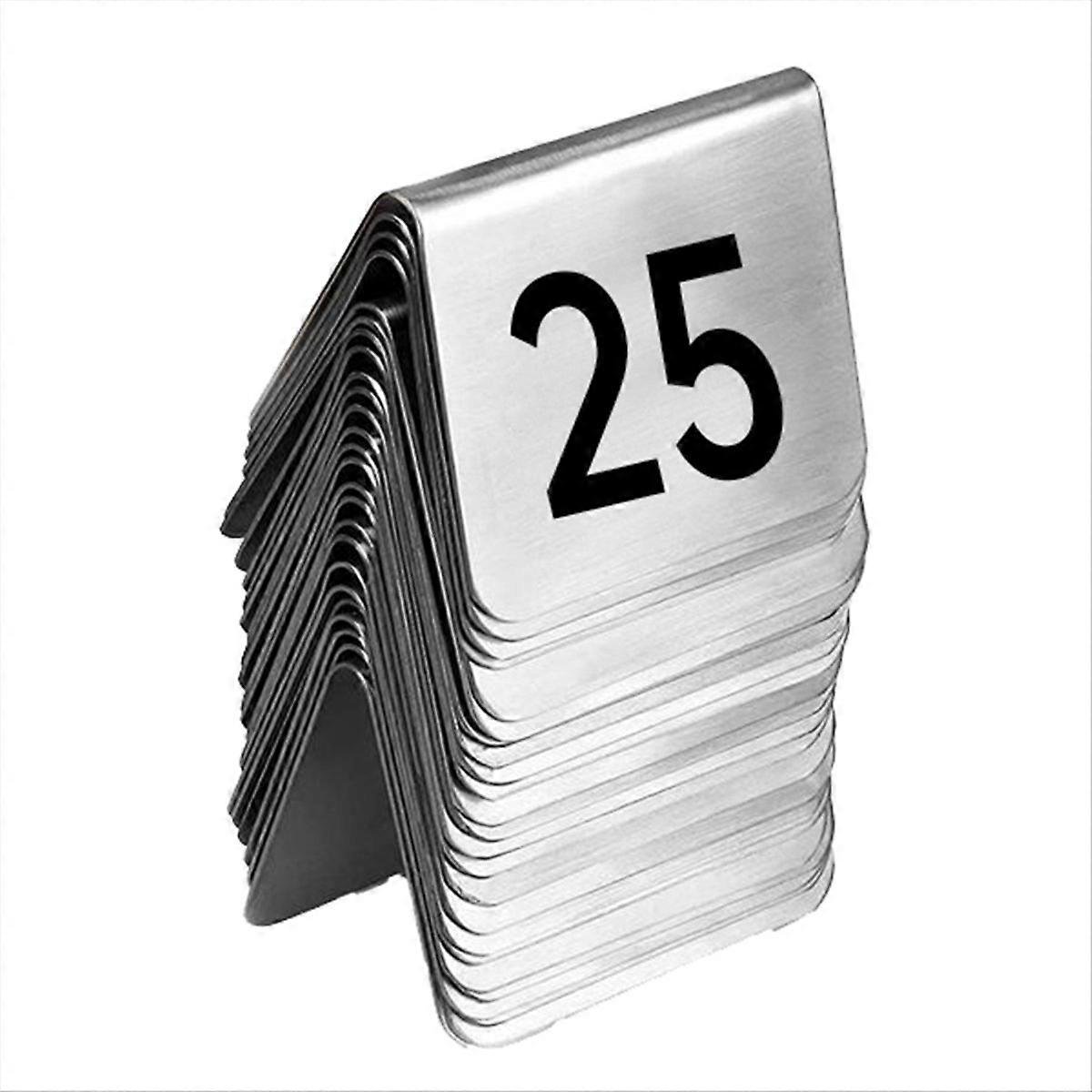 Set Mit 25 Stapelbaren Tischkarten Für Restaurants Und Bars, Doppelseitige Nummerierung, Schwarz.