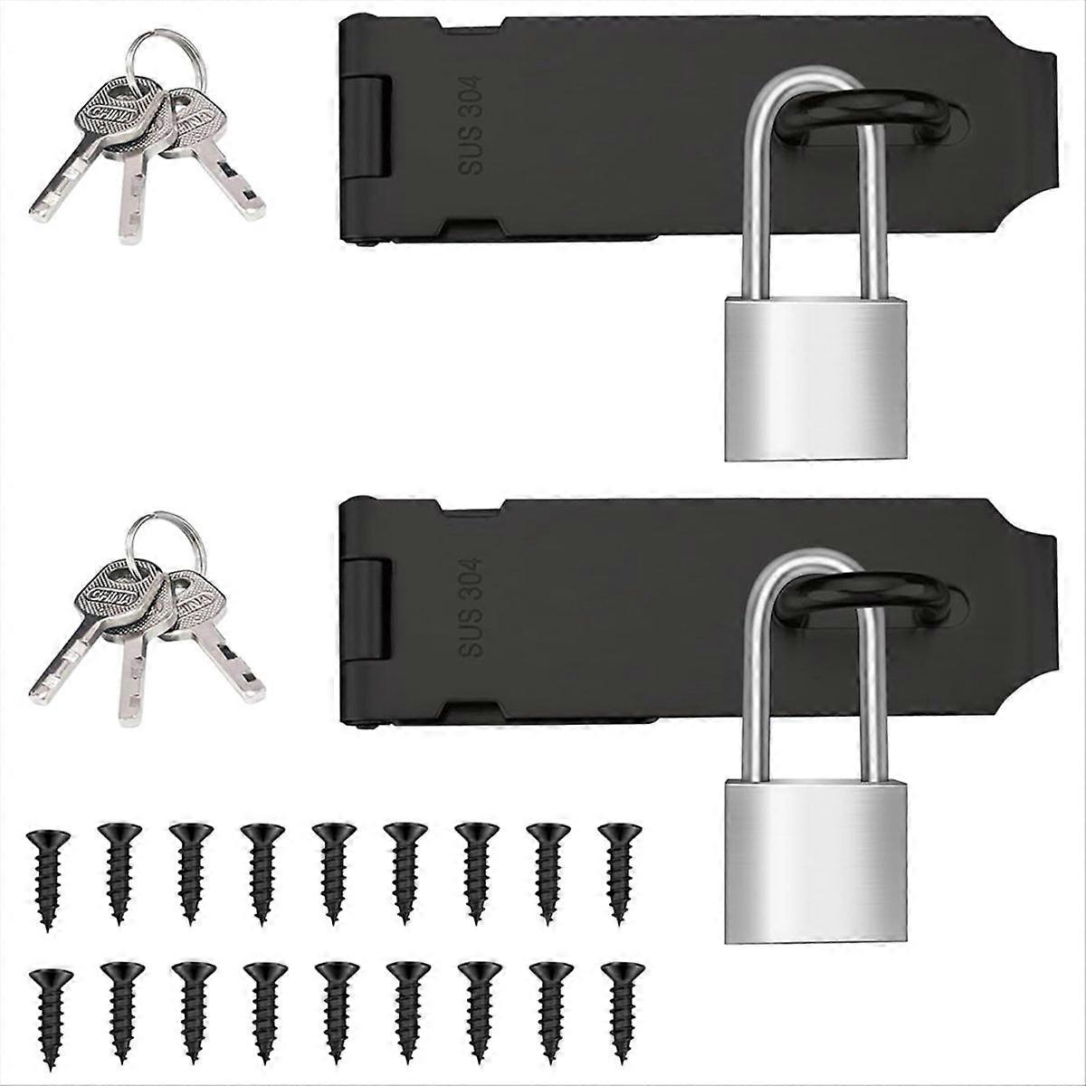 Set Aus 2 Vorhängeschlössern Mit 12,7 Cm (5 Zoll) Bügel, Edelstahl, 3,8 Cm (1,5 Zoll) Bügel, Schwarzes Türschloss